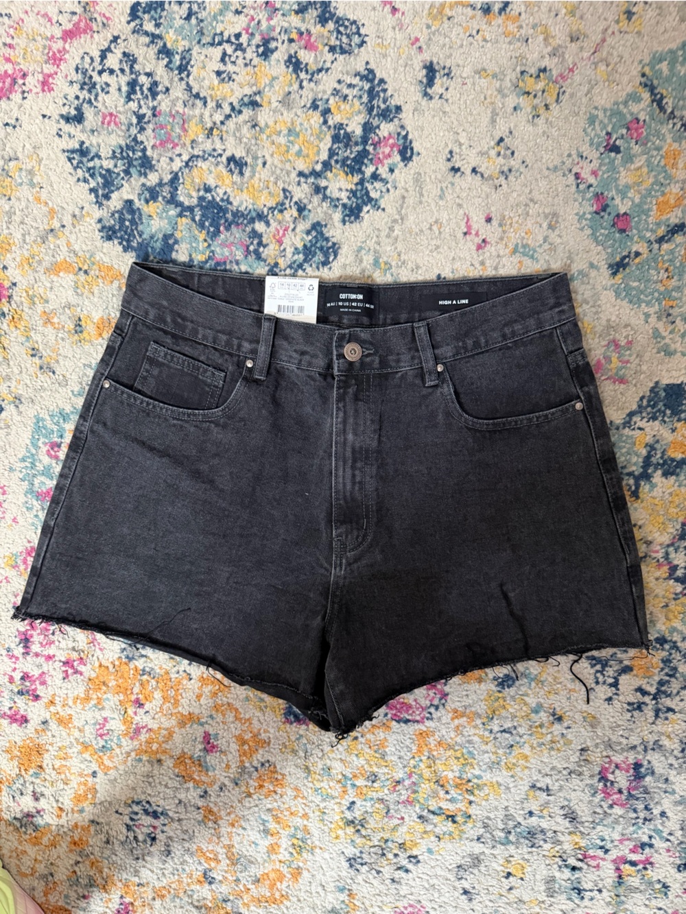 NWT Cotton On Black High-Rise Denim Shorts